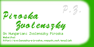 piroska zvolenszky business card